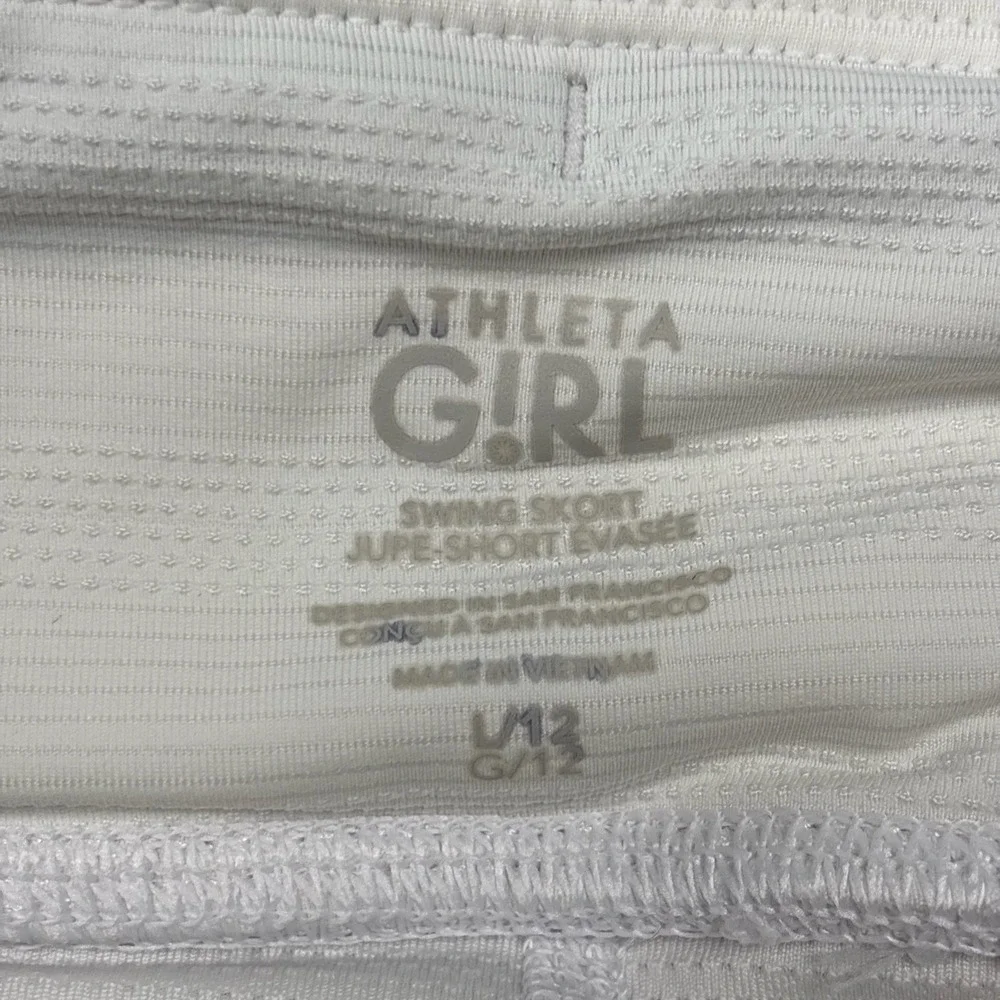 Athleta Girl Swing Skort White Tiered Athletic Skirt Kids Size L 12